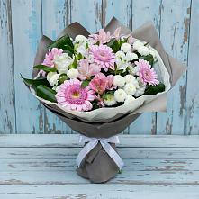 Букет цветов из:  Герберы, Альстромерии и Хризантемы в Большая Вруда