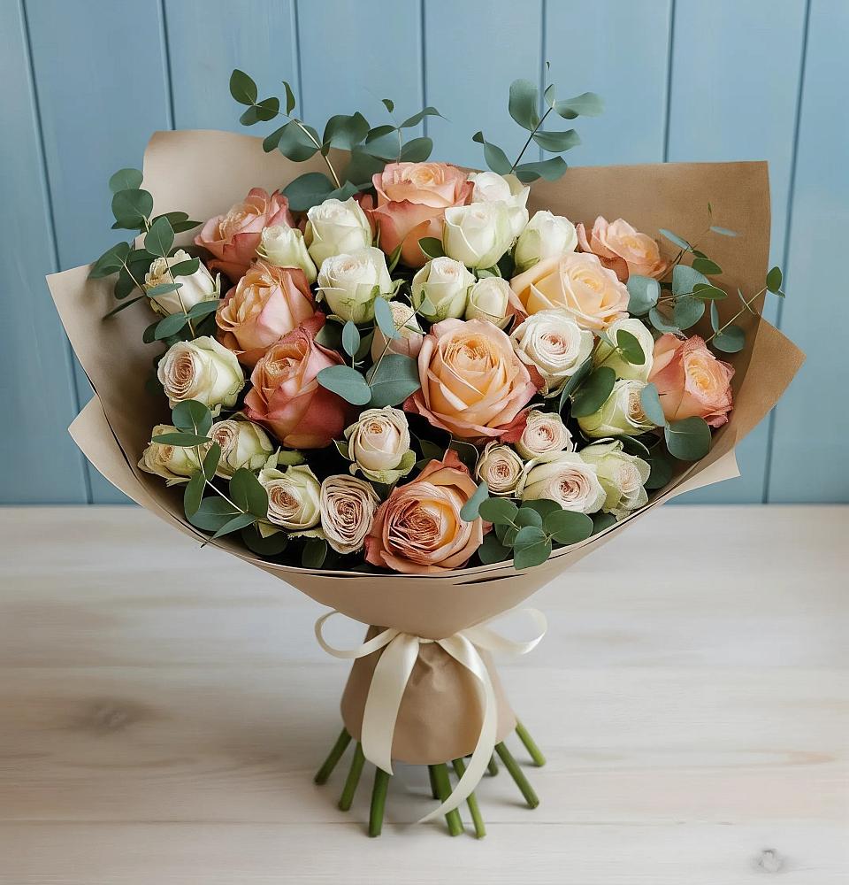 Букет цветов из: Альстромерии и Розы в Большая Вруда