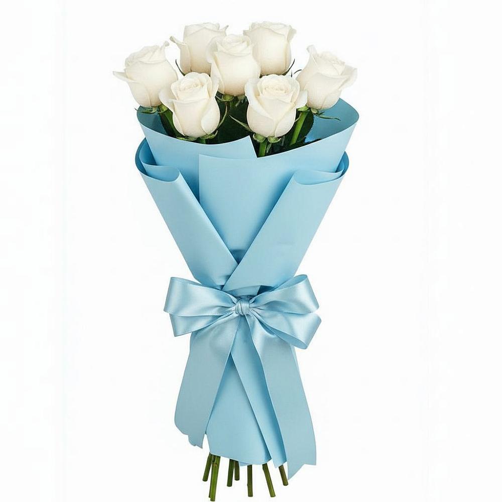 Букет 7 белых роз Проуд в Большая Вруда