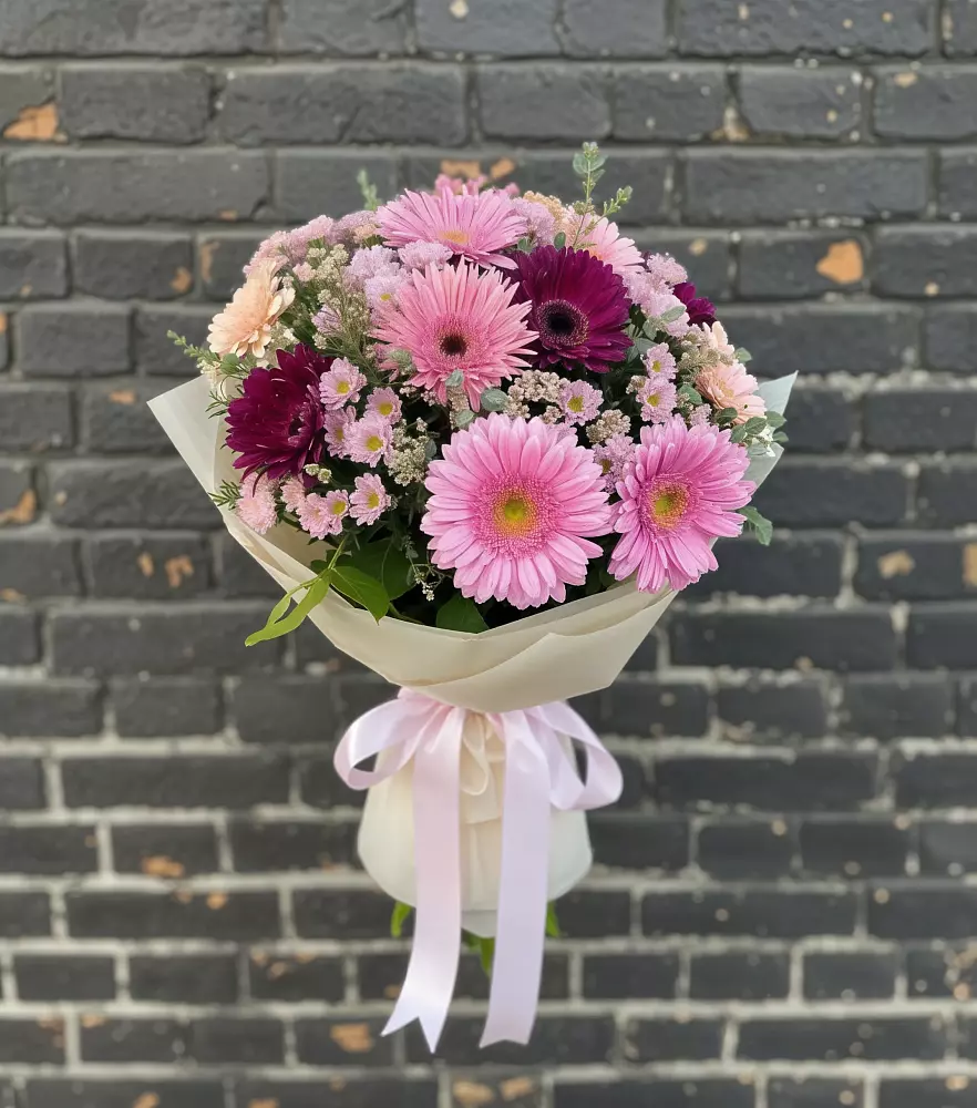 Букет цветов из: Герберы и Хризантемы в Большая Вруда