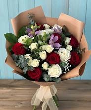 Букет цветов из:  Розы и Альстромерии в Большая Вруда