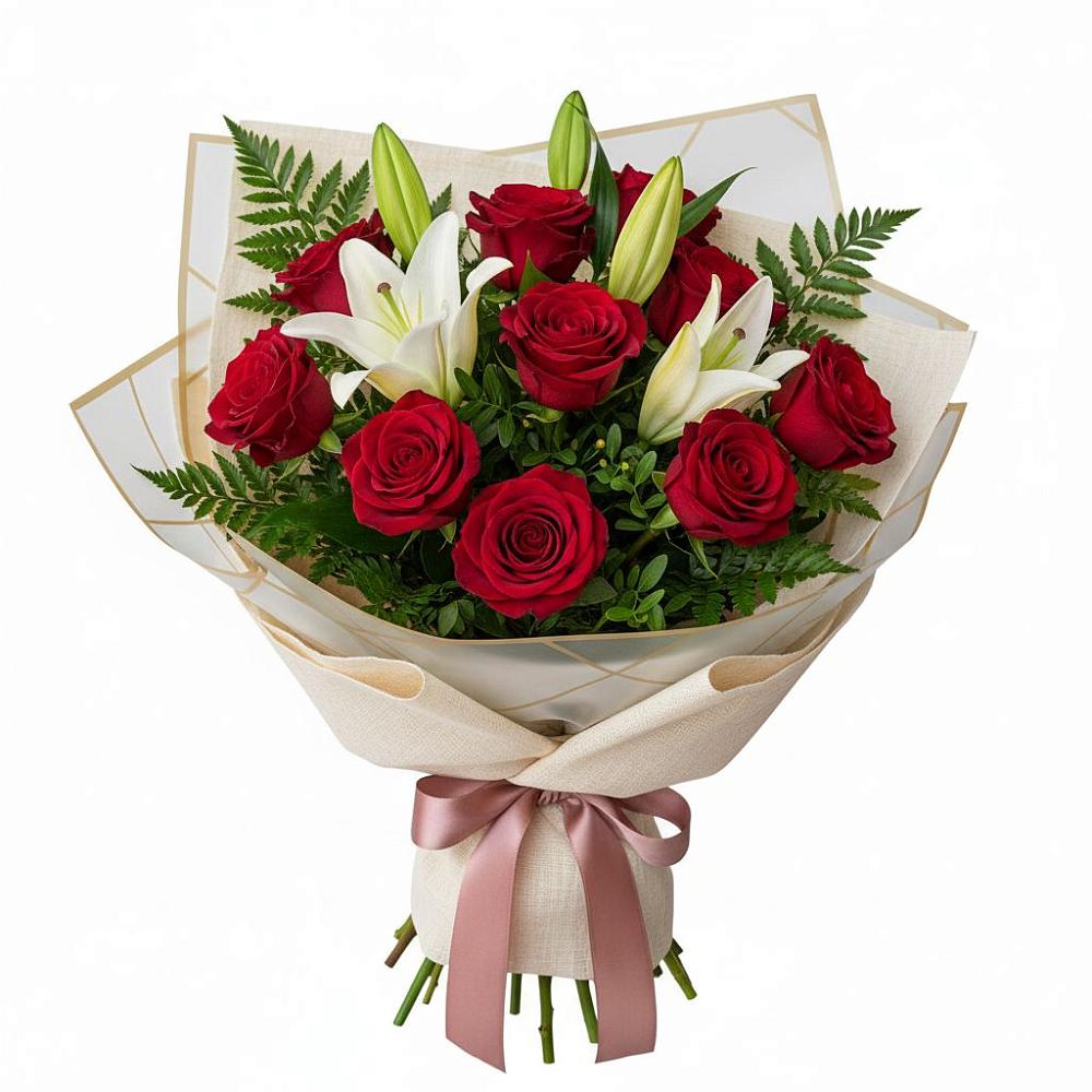 Букет цветов из: Лилии и Розы в Большая Вруда