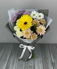Букет цветов из:  Розы, Герберы и Хризантемы в Большая Вруда