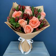 Букет цветов из:  Розы и Альстромерии в Большая Вруда