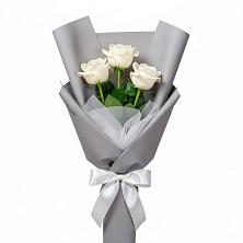 Букет 3 белые розы в Большая Вруда