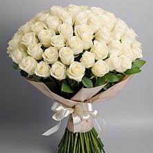 Букет 101 беля роза Белоснежка в Большая Вруда