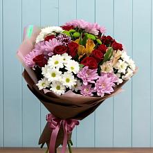 Букет цветов из:  Розы, Хризантемы и Альстромерии #REPLACE_PRED# Большая Вруда