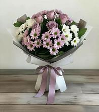 Букет цветов из:  Хризантемы и Розы #REPLACE_PRED# Большая Вруда