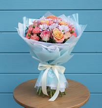 Букет цветов из:  Хризантемы и Розы в Большая Вруда