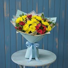 Букет цветов из:  Альстромерии и Хризантемы в Большая Вруда